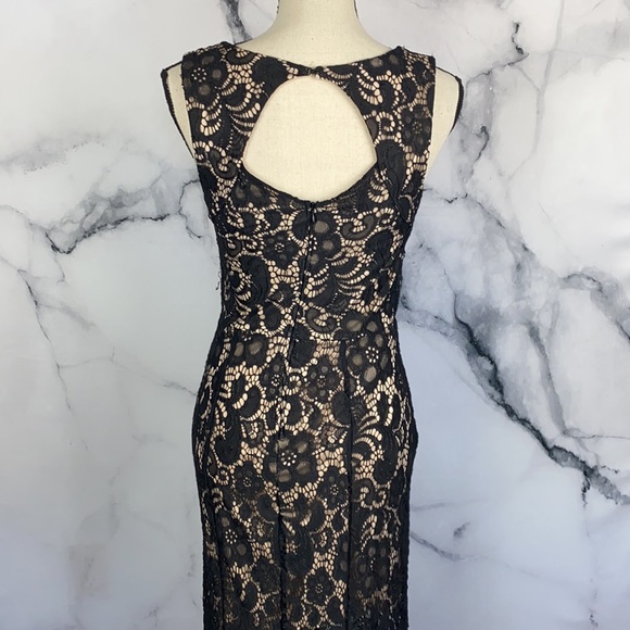 ๐ Sweet Storm black lace overlay evening dress Large - Picture 5 of 10